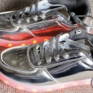 Shine Bright: CAN TORP Silver Multicolor LED Sneakers (Size 8.5) ⚡